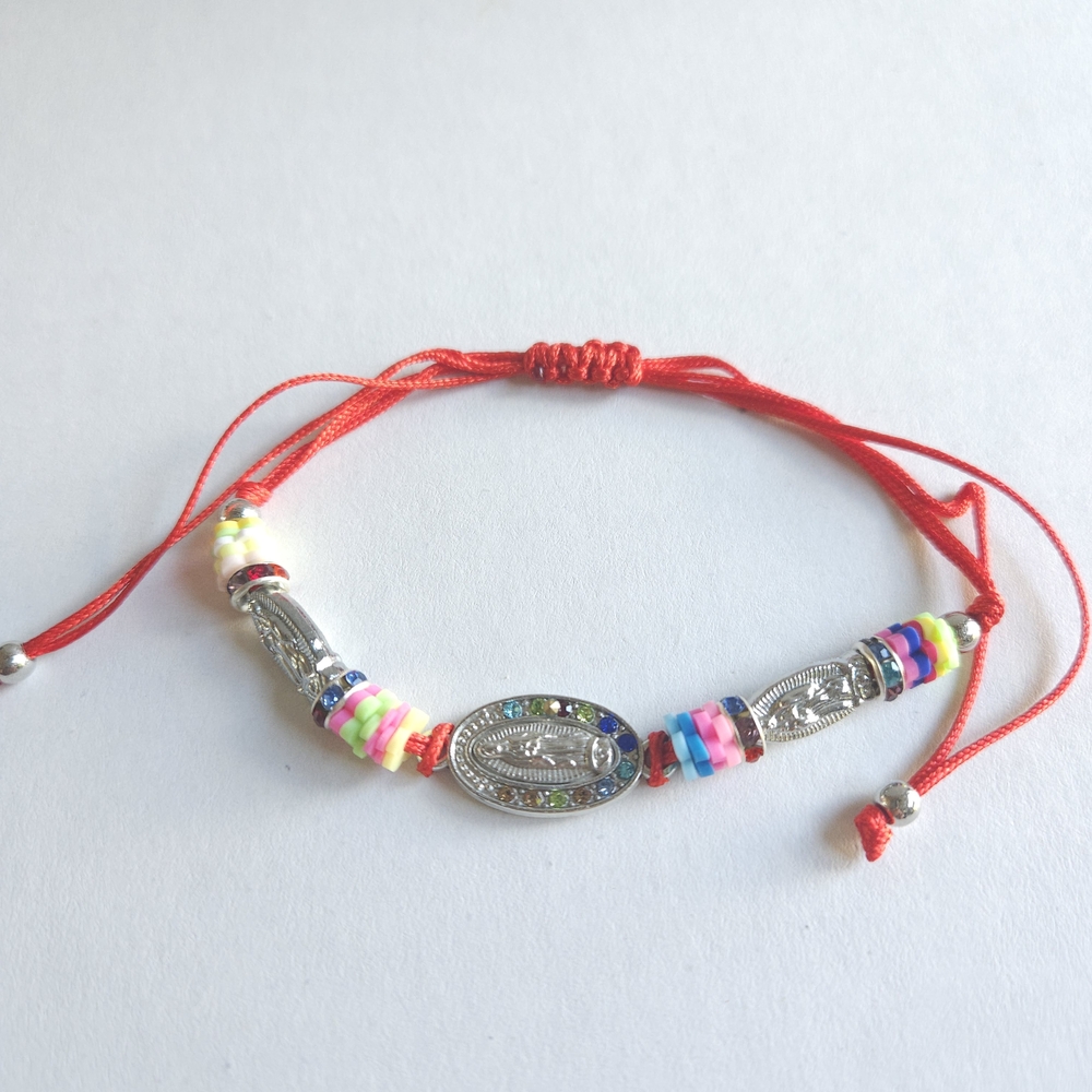 Colorful Beaded Bracelet with Silver Accents